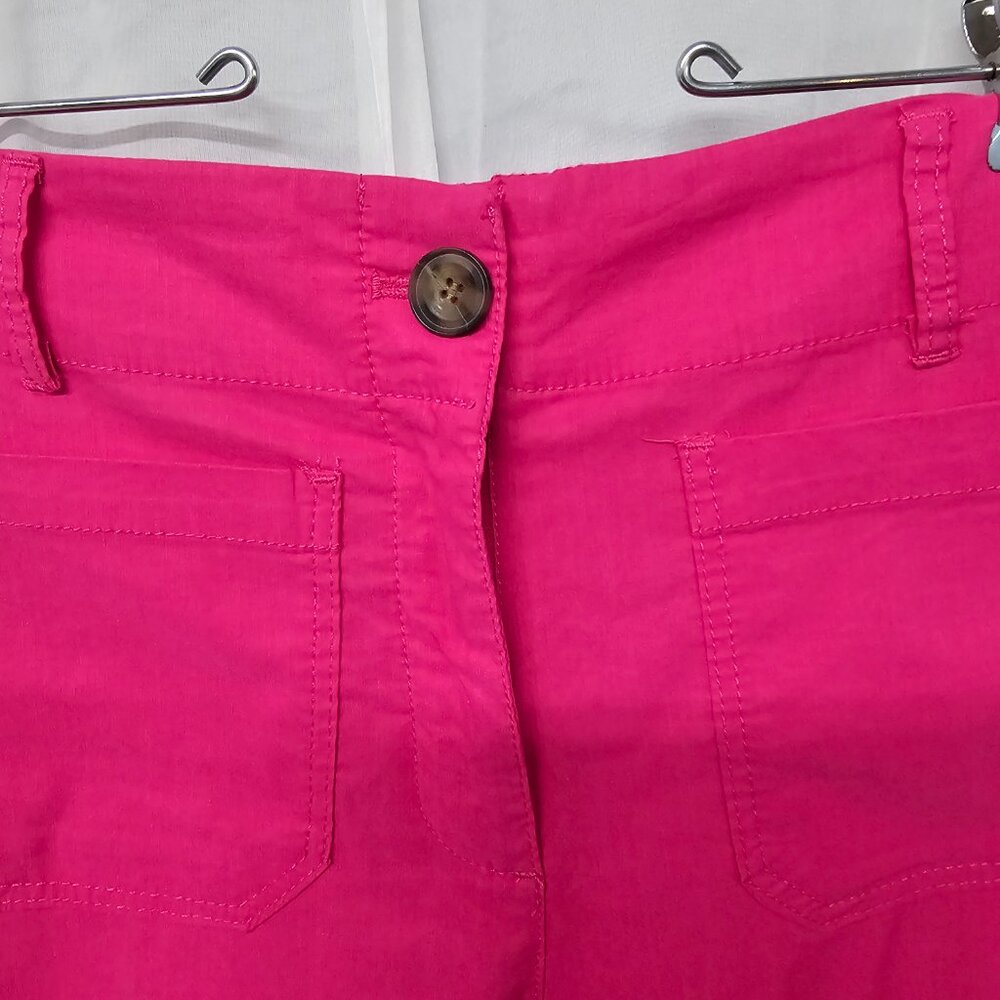 Nicole Miller Pink Cropped Pants Linen Blend Summer Beach Colorful 8 - Picture 3 of 9